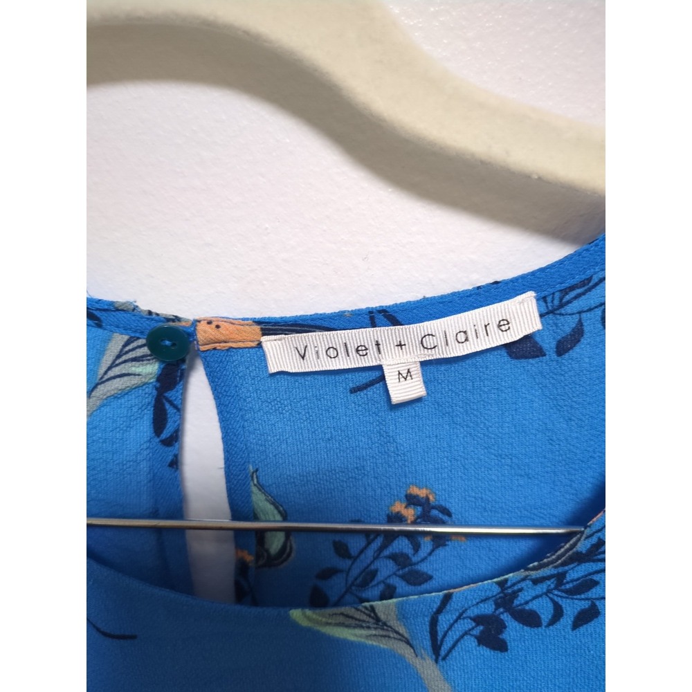 Blue Floral Violet And Clair Women's Sz M Blouse‎ - Picture 2 of 4